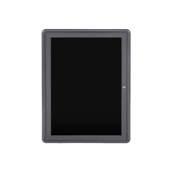Ghent Ovation Letter Board - Indoor - 1 Door - Black w/Gray Frame - 24"W x 34"H OVG1-BBK - main